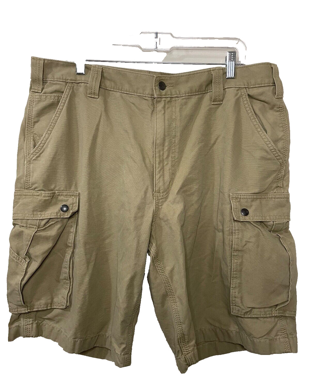 100% Cotton Cargo Carhartt ShortsRelaxed Fit Rugged 7 Pocket Khaki Size 40